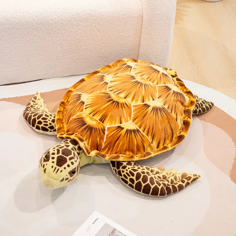 Cute Baby Super Green Simulation Stuffed Tortoise Realistic Sea Turtle Animal Plush Baby Toy Gift Hot Sale Home Decoration Gift