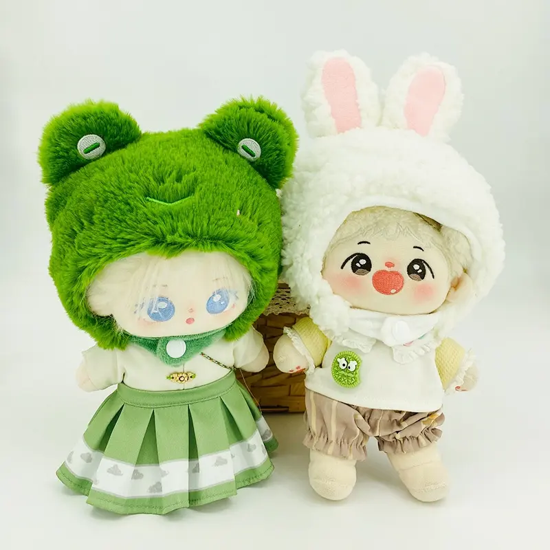 For 20cm Cotton Idol Doll Hat Capybara/Pig/Frog/Duck Hat Cute Doll Accessories Foxes/Bee Headband Kids Girls Birthday Gifts