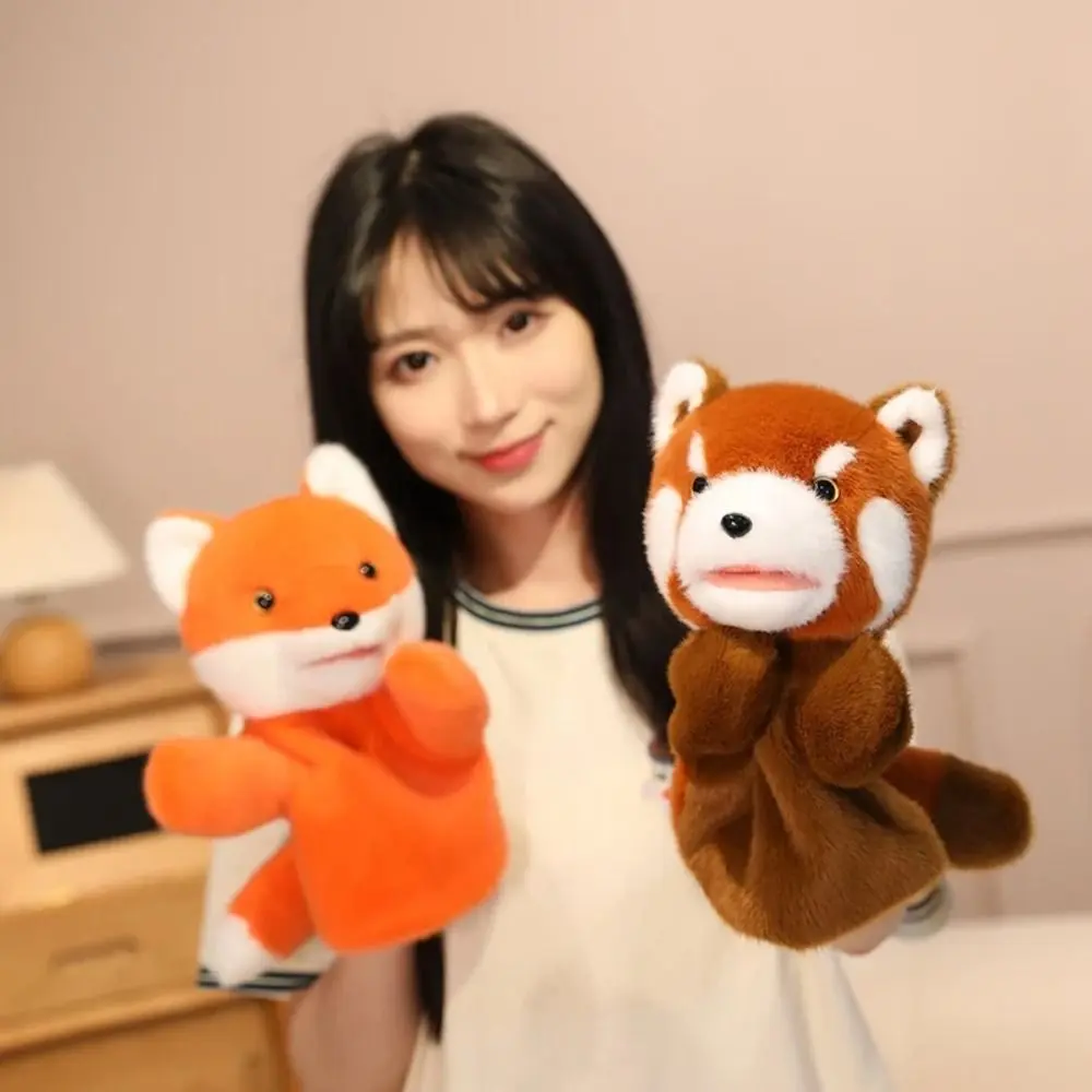 Frog Animal Hand Puppet Storytelling Movable Mouth Stuffed Plush Shark Toys Early Education Soft Hand Finger Story Puppet