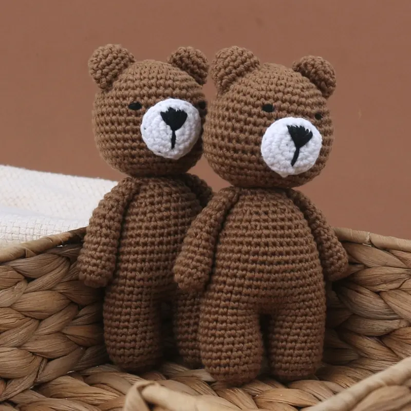 Baby Crochet Stuffed Bunny Toys Soft Cotton Knitted Plush Rabbit  Mini  Cuddle  For Newborn Early Educational Toy