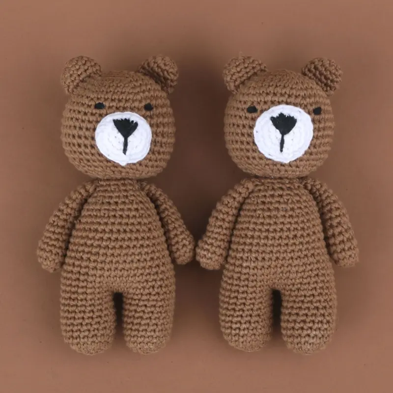 Baby Crochet Stuffed Bunny Toys Soft Cotton Knitted Plush Rabbit  Mini  Cuddle  For Newborn Early Educational Toy