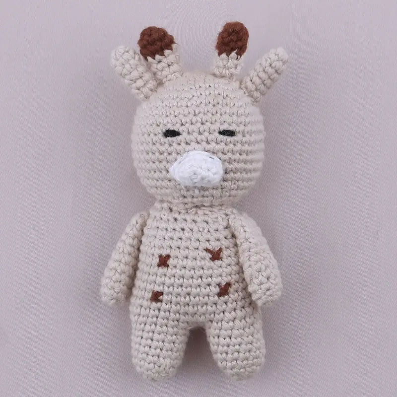 Baby Crochet Stuffed Bunny Toys Soft Cotton Knitted Plush Rabbit  Mini  Cuddle  For Newborn Early Educational Toy
