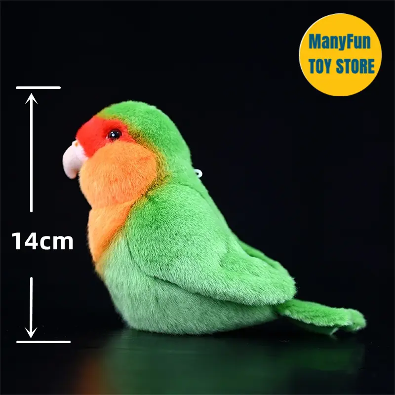 Peony Parrot Plush Toy Lovebird Plushie Green Budgie Plush Toys Lifelike Birds Stuffed Animals Simulation Doll Toy For Kids