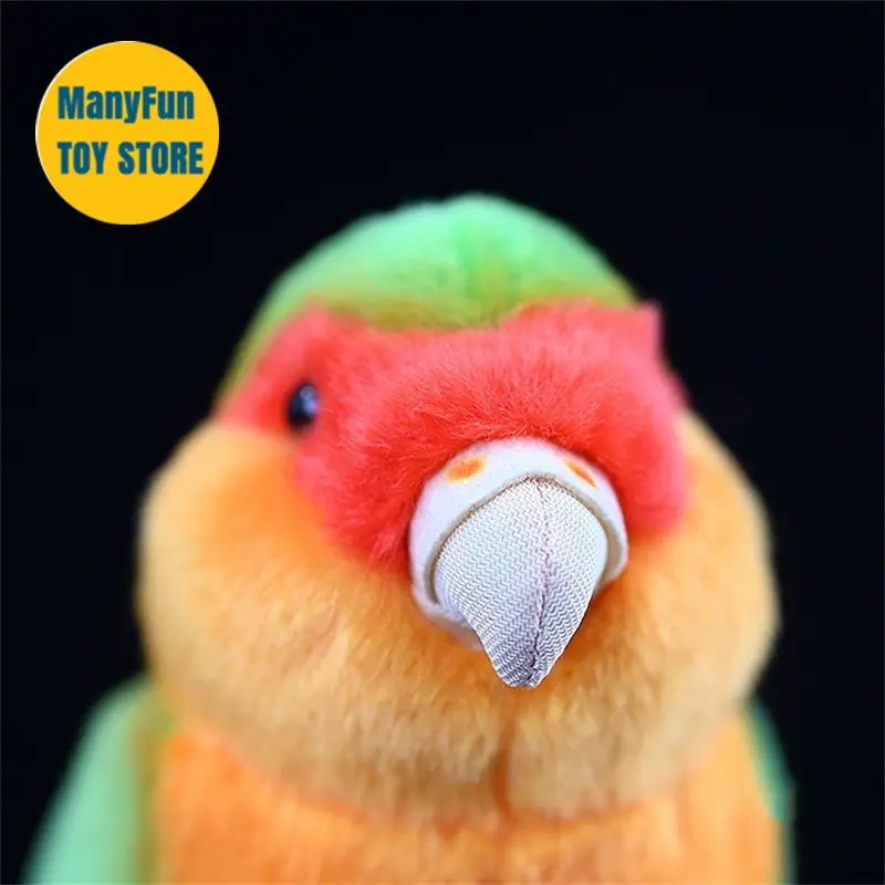Peony Parrot Plush Toy Lovebird Plushie Green Budgie Plush Toys Lifelike Birds Stuffed Animals Simulation Doll Toy For Kids
