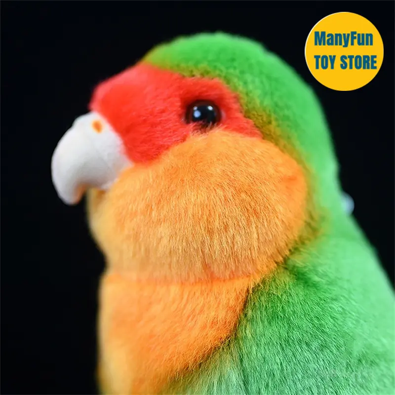 Peony Parrot Plush Toy Lovebird Plushie Green Budgie Plush Toys Lifelike Birds Stuffed Animals Simulation Doll Toy For Kids