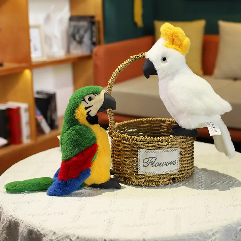 1pc 25CM Lifelike Parrot  Plush Toys Soft Cute Wild Animals Stuffed Doll Soft Bird Toys Children Kids Gift Home Decor