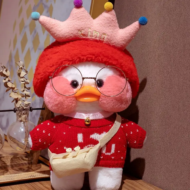 30CM Pink LaLafanfan Kawaii Cafe Mimi Yellow Duck Plush Toy Cute Stuffed Doll Soft Animal Dolls Kids Kawaii Plush Toys Rag Doll