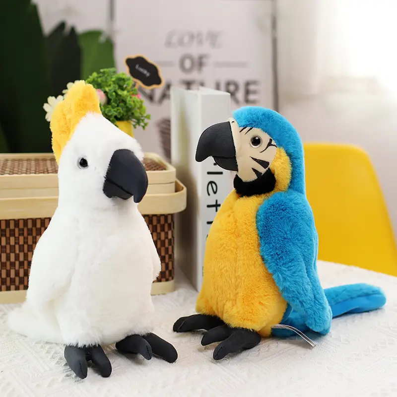 1pc 25CM Lifelike Parrot  Plush Toys Soft Cute Wild Animals Stuffed Doll Soft Bird Toys Children Kids Gift Home Decor