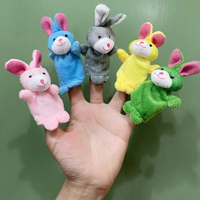 Finger Puppets Plush Bunny Interactive Toys Set Of 5 Plush Cute Animal Puppets Doll For Children Shows Playtime Schools Birthday