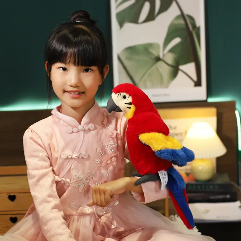 1pc 25CM Lifelike Parrot  Plush Toys Soft Cute Wild Animals Stuffed Doll Soft Bird Toys Children Kids Gift Home Decor