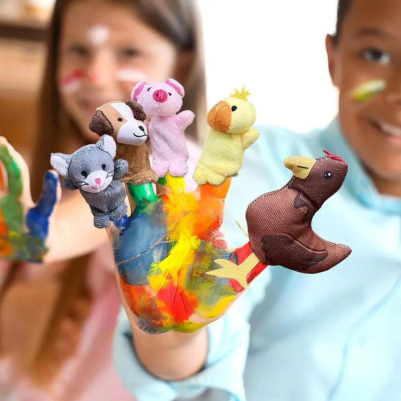 Finger Puppets Soft Plush Finger Toys For Kids Set Of 5 Animal Puppets For Easter Basket Stuffers Egg Fillers School Classroom