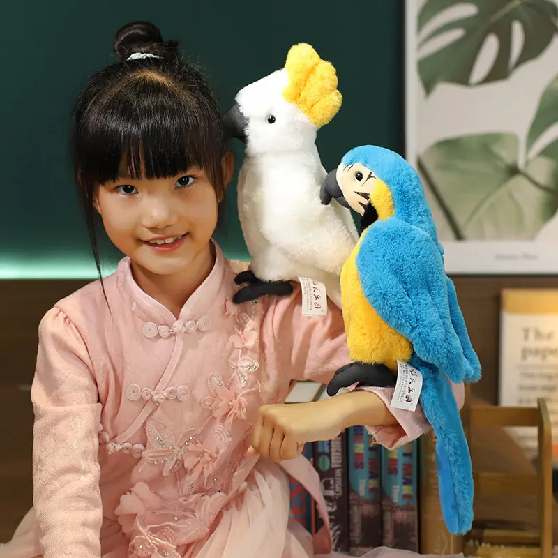 1pc 25CM Lifelike Parrot  Plush Toys Soft Cute Wild Animals Stuffed Doll Soft Bird Toys Children Kids Gift Home Decor