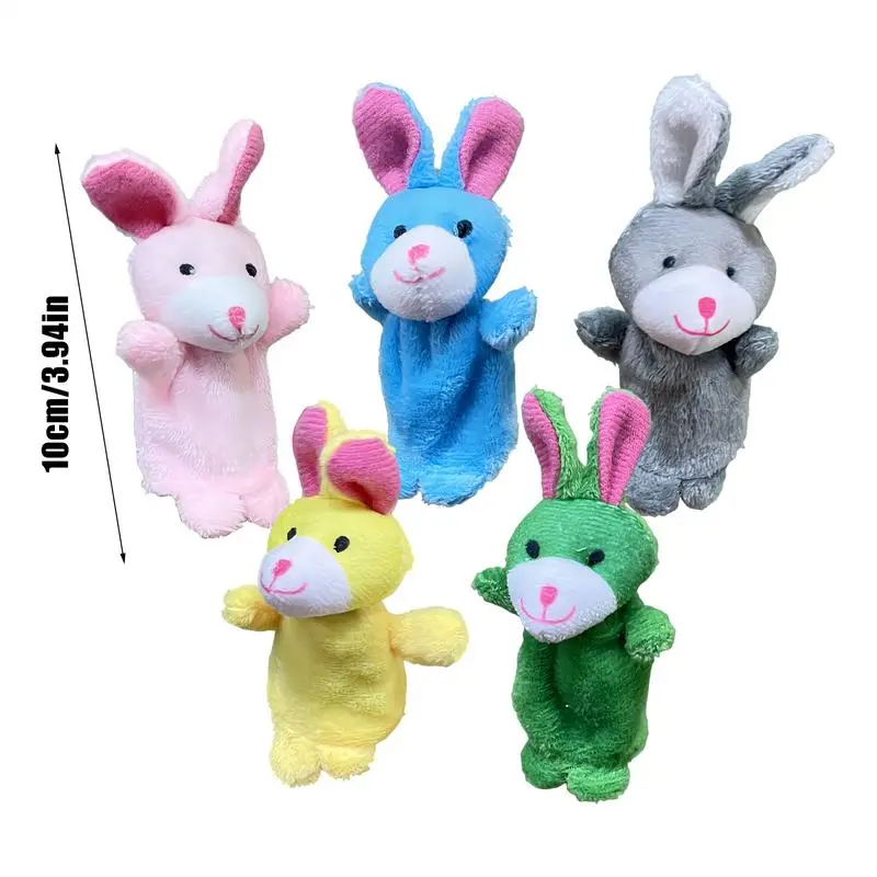 Finger Puppets Plush Bunny Interactive Toys Set Of 5 Plush Cute Animal Puppets Doll For Children Shows Playtime Schools Birthday