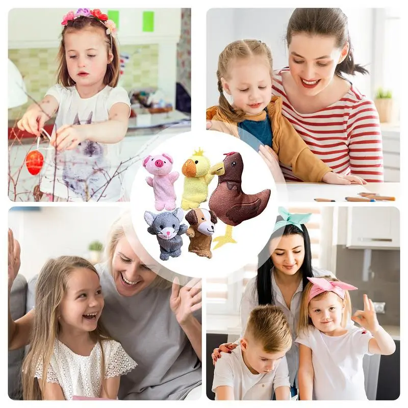 Finger Puppets Soft Plush Finger Toys For Kids Set Of 5 Animal Puppets For Easter Basket Stuffers Egg Fillers School Classroom