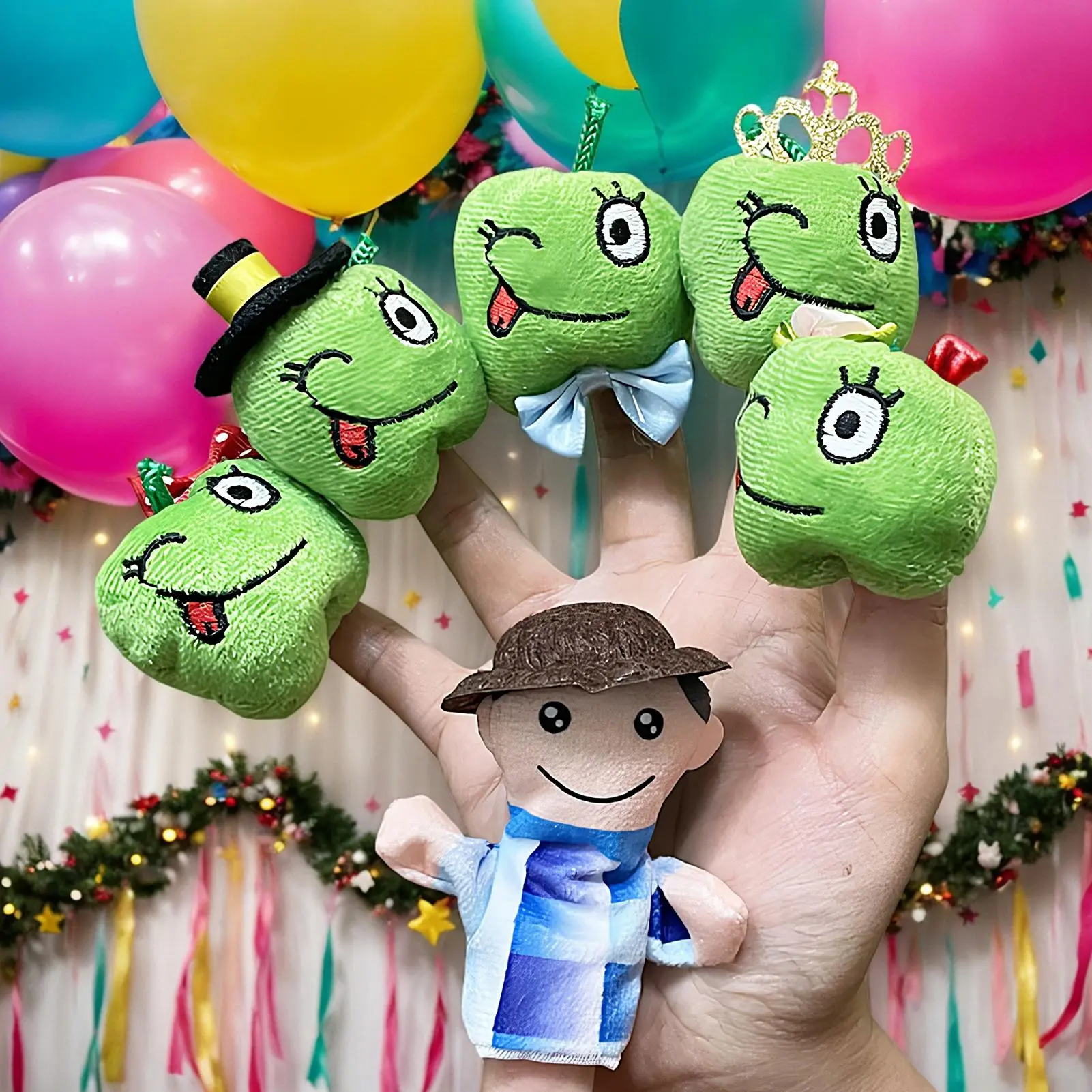 Finger Puppets 6 Pieces Cute Toddler Finger Puppets Interactive Plush Dolls Performance Props Developmental Learning Toys For
