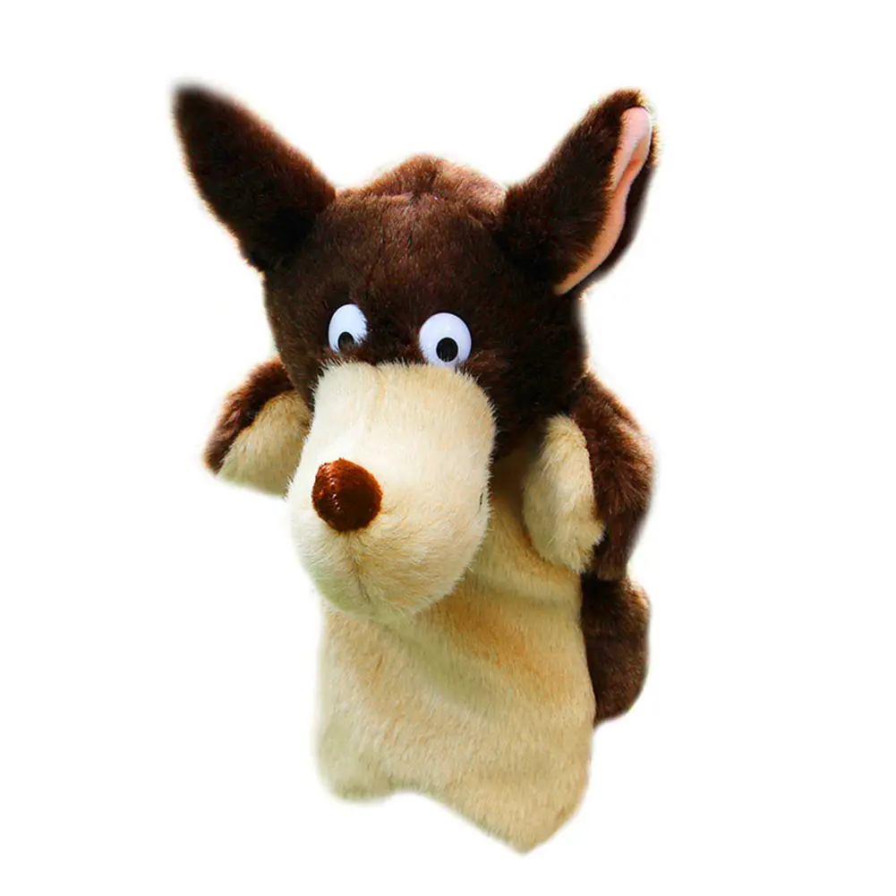 Wolf Hand Puppet Soft Doll Plush Toy Stuffed Hand Puppet Plush Animal Toys for Imaginative Pretend Play Storytelling