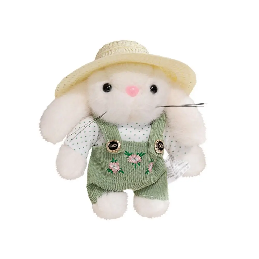 Plush Stuffed Garden Bunny Plush Toys Clothes and Hats Charms Gardener Little Rabbit Doll Soft Handmade Rabbit Plush Doll