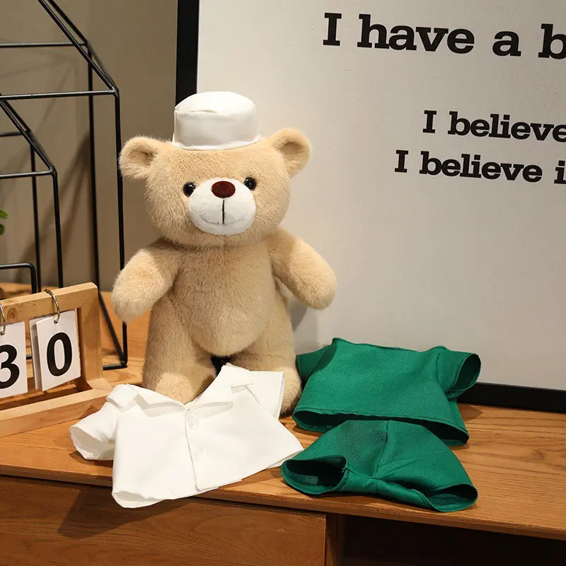 30cm Cute Standing Dr. Bear/Doctor/Nurse Plush Toy Stuffed Soft Bear Doll Home Decor Graduation Gifts for Kids Children Girls