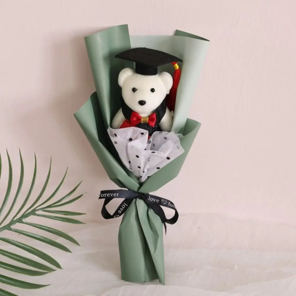 Plush Animal Little Bear Doll Bouquet Stuffed Cartoon Graduation Bear Plush Toy Kawaii 30cm Simulated Bear Doll Bouquet