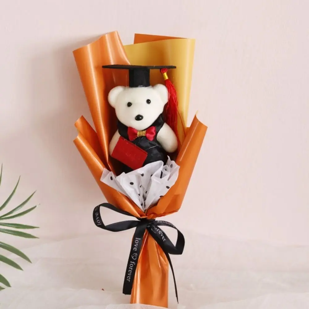 Plush Animal Little Bear Doll Bouquet Stuffed Cartoon Graduation Bear Plush Toy Kawaii 30cm Simulated Bear Doll Bouquet