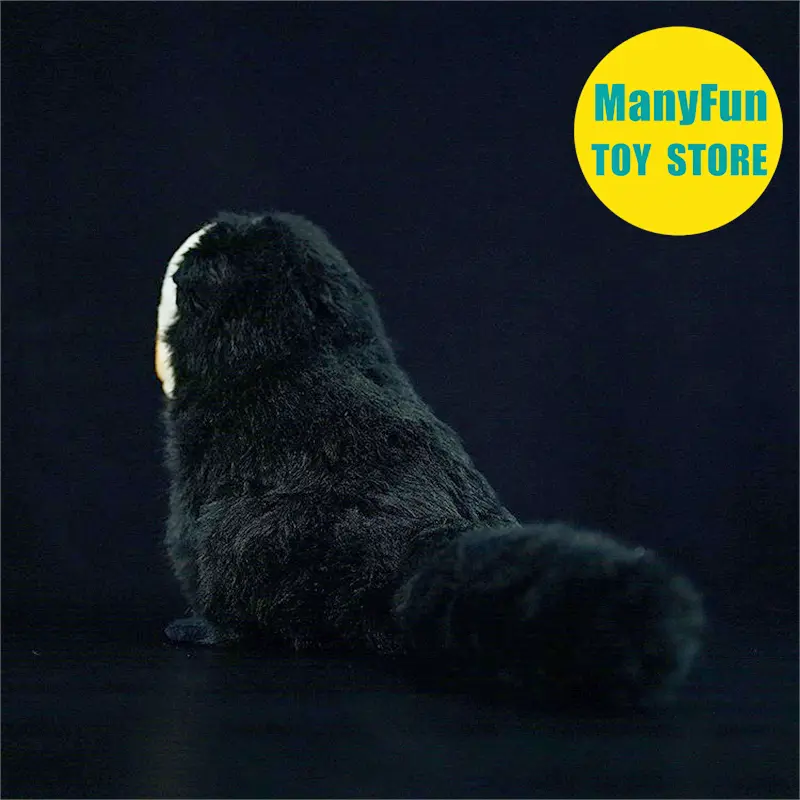 Realistic Saki Monkey High Fidelity Pithecia Plushie Saki Plush Toy Lifelike White-faced Saki Monkey Stuffed Animal Doll Toy