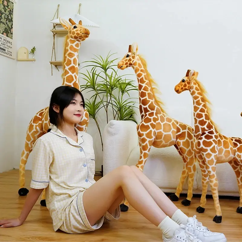 CanadaGiant High Quality Real Life Giraffe 50-140cm Plush Toys Stuffed Animals Dolls Soft Kids Children Baby Birthday Gift Room