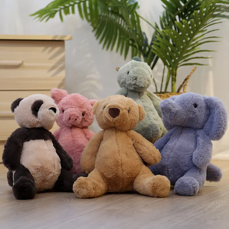 23cm Kawaii Animals Elephant Bear Dinosaur Soft Plush Dolls Stuffed Panda Pig Plushie Baby Toys Gifts For Children