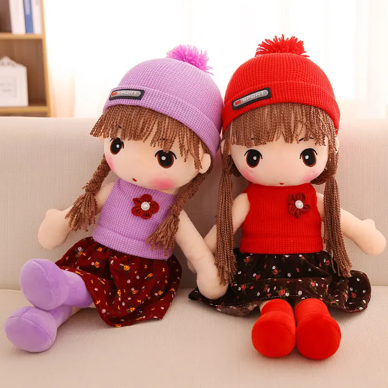 45CM Stuffed Pillow Simulation Plush Toy Fat Doll Girl's Kids Soft Plush Wedding Rag Cute RagDoll Toy For Children Xmas Gift