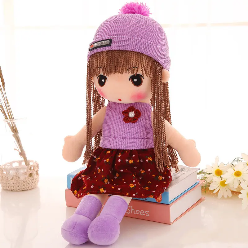 45CM Stuffed Pillow Simulation Plush Toy Fat Doll Girl's Kids Soft Plush Wedding Rag Cute RagDoll Toy For Children Xmas Gift
