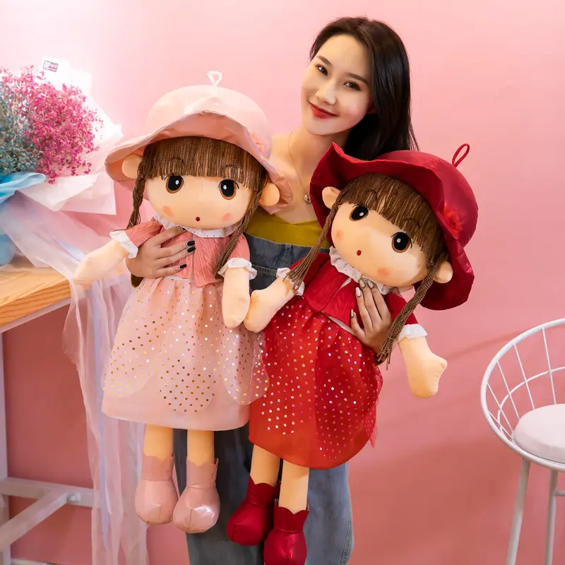 45CM Stuffed Pillow Simulation Plush Toy Fat Doll Girl's Kids Soft Plush Wedding Rag Cute RagDoll Toy For Children Xmas Gift