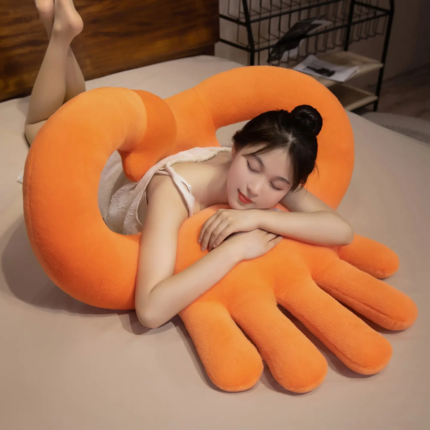 Soft Funny Face Stress Relief Pillow Cute Five Fingers Mountain Expression Plush Toy Hug Decor Gift Machine Washable