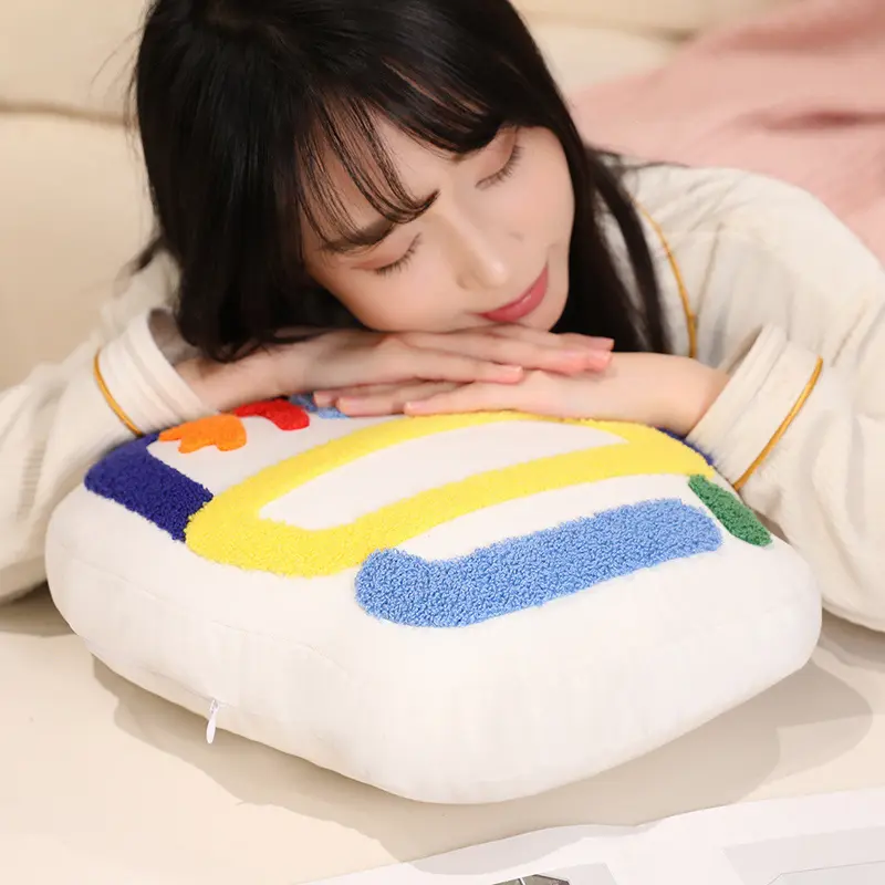 Funny Anime World Plush Toys Colorful Lines Cartoon Milk Banana Lollipop Throw Pillow Cozy Fabrics Back Cushion Kawaii Decor