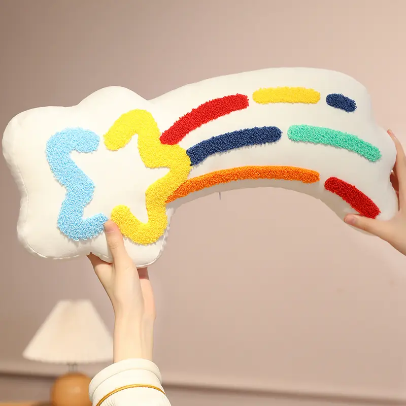 Funny Anime World Plush Toys Colorful Lines Cartoon Milk Banana Lollipop Throw Pillow Cozy Fabrics Back Cushion Kawaii Decor