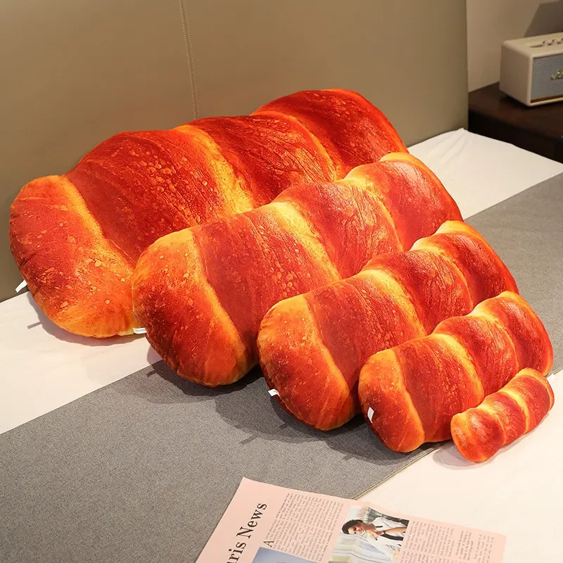 Mini French Bread Pillow Plush Stuffed Printing Images Food Croissants Plushie Party Prop Decor Sleeping Companion Kits Gift
