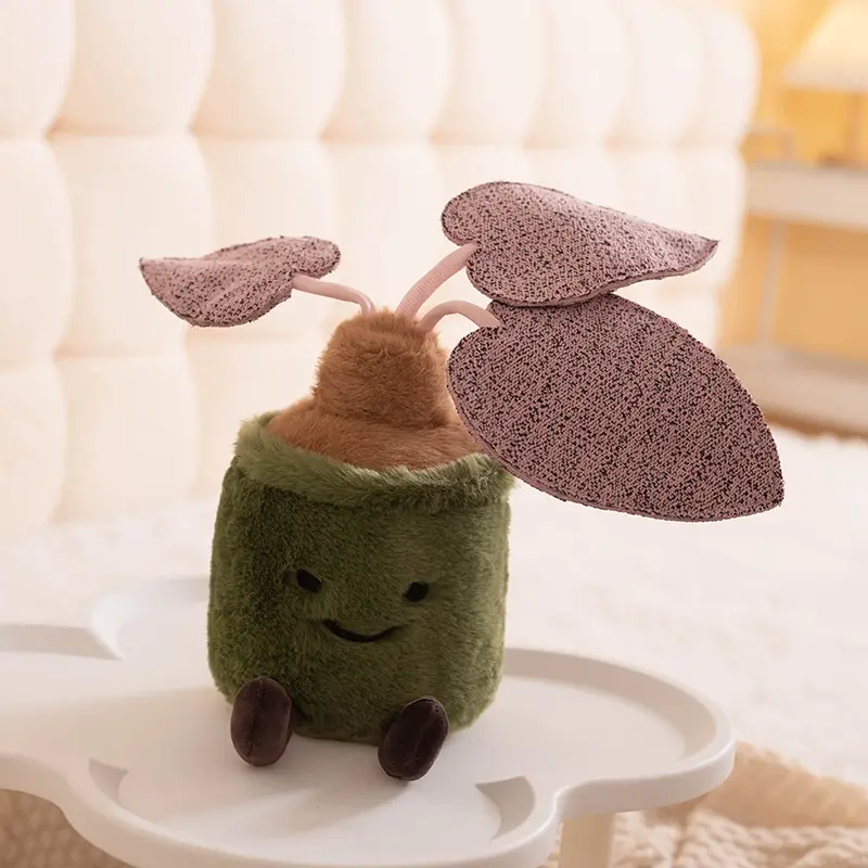 35cm Lifelike Tulip Snake Plant Monstera Plush Stuffed Decoration Toy Soft Doll Green Plant Potted Plants for Girls Gift