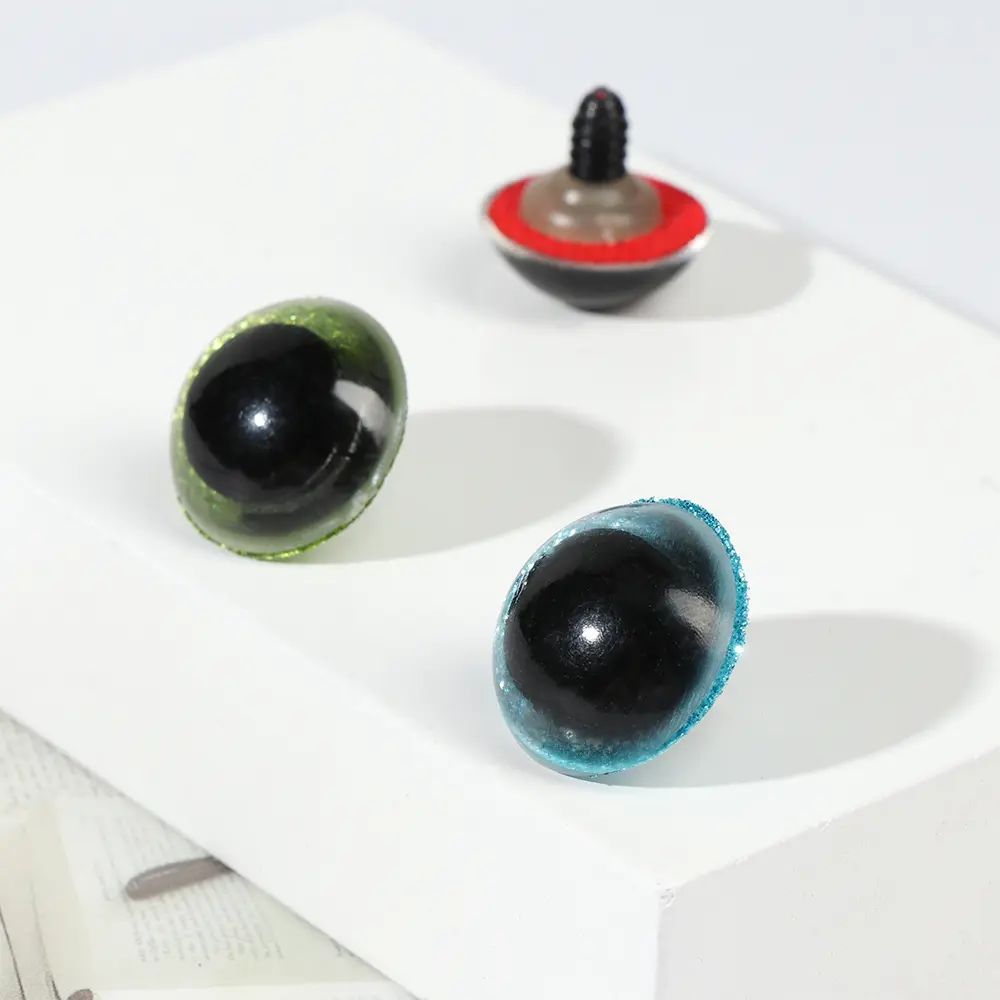 10Pcs 16/18/20/22/24mm Glitter Dolls Eyeballs Plastic Shinning Doll Eyes Round Safety Eyes Stuffed Puppet Plush Toys Accessories