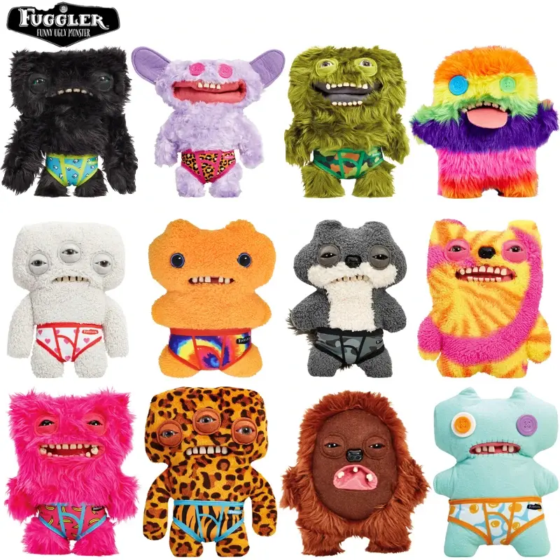 Original  Fuggler Plush Toys Funny Tooth Monster Annoyed Alien Crazy Rabbit Mcgoo Wide-Eyed Monster Peluche Dolls Gifts Kid 22cm
