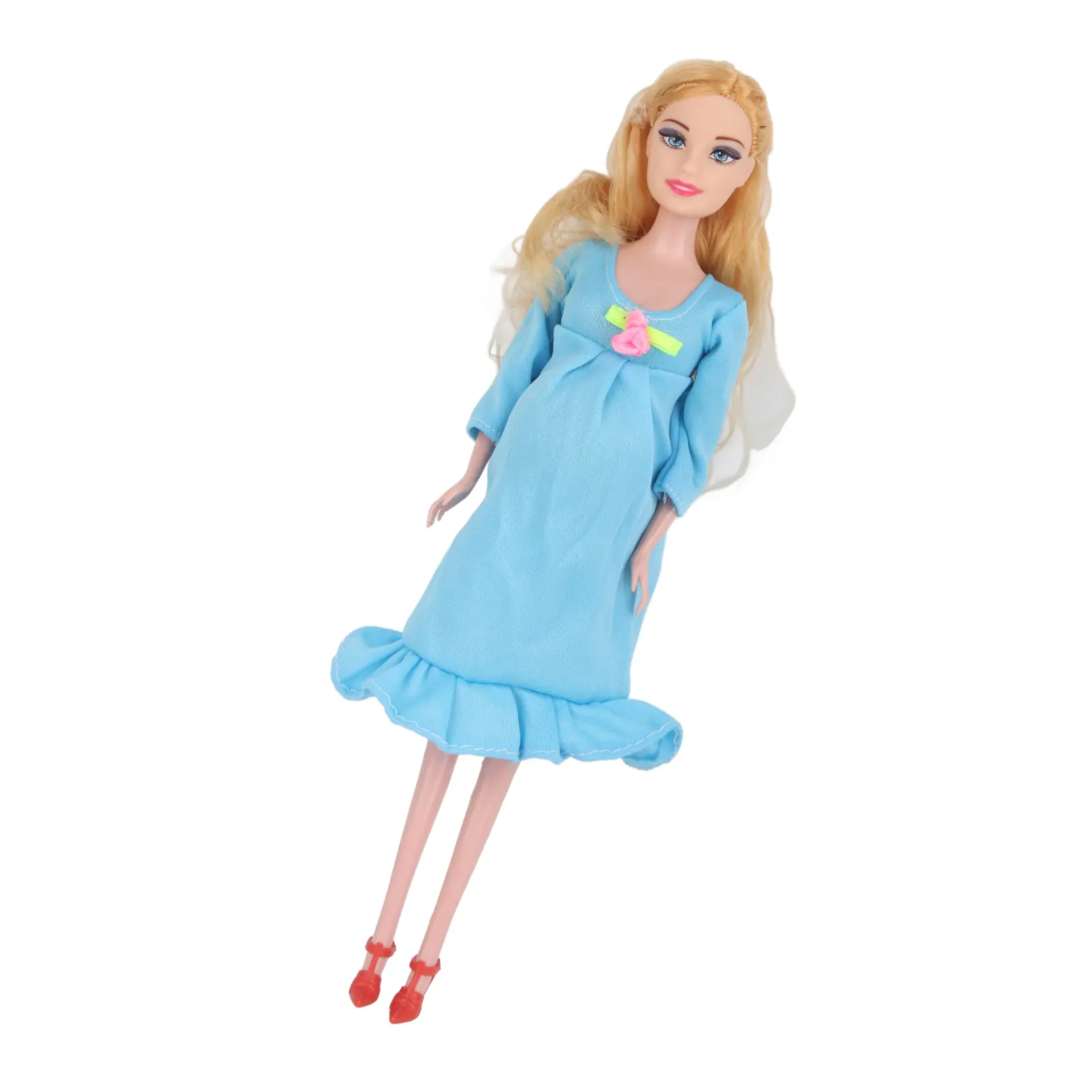 ZK50 11IN Pregnant Mom Doll Early Funny Lovely Education Parent Child Interaction Toy for Kids(random color)