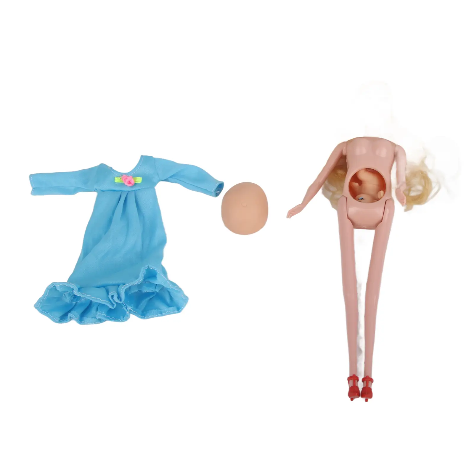 ZK50 11IN Pregnant Mom Doll Early Funny Lovely Education Parent Child Interaction Toy for Kids(random color)