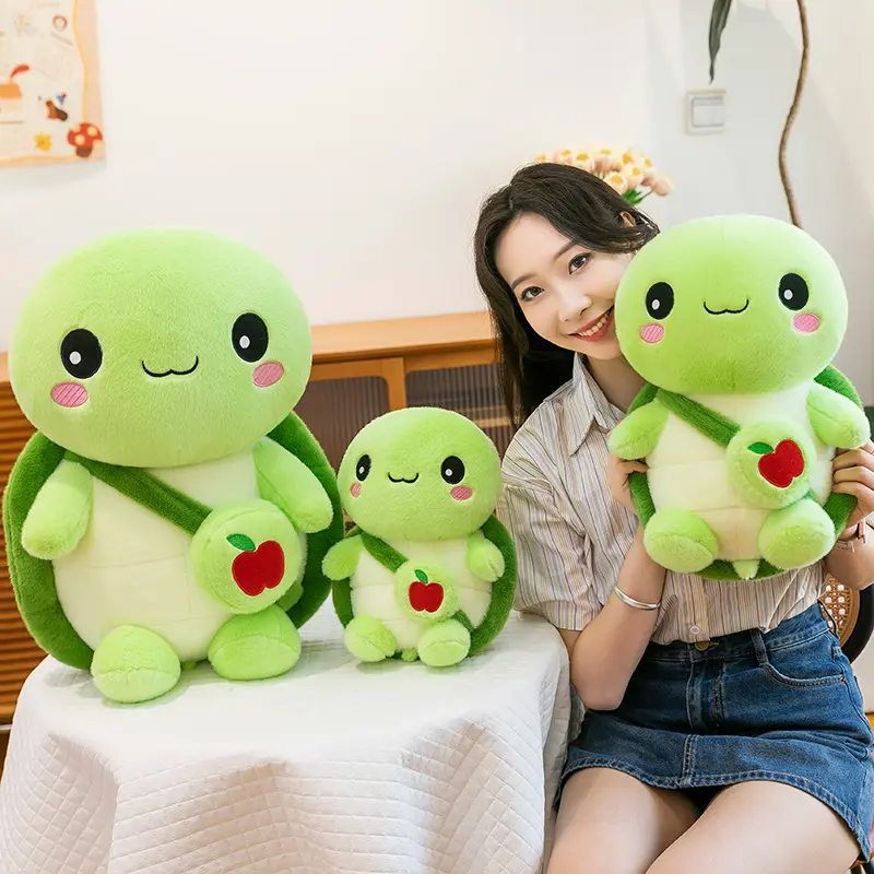 1pc 30cm/11.81in  apple turtle plush toy doll turtle doll pillow claw machine exchange gift birthday gift