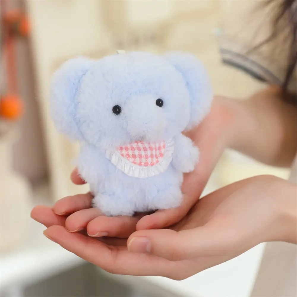 Cartoon Plush Animal Keychain Mini 8 Animal Little Bear Rabbit Penguin Chicken Stuffed Plush Pendant Toy Decorate Gift