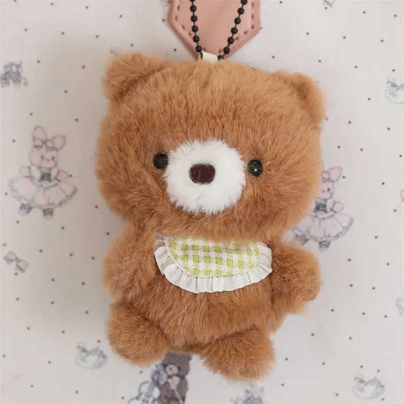 Cartoon Plush Animal Keychain Mini 8 Animal Little Bear Rabbit Penguin Chicken Stuffed Plush Pendant Toy Decorate Gift