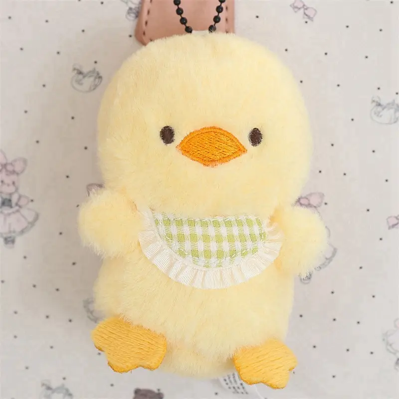 Cartoon Plush Animal Keychain Mini 8 Animal Little Bear Rabbit Penguin Chicken Stuffed Plush Pendant Toy Decorate Gift