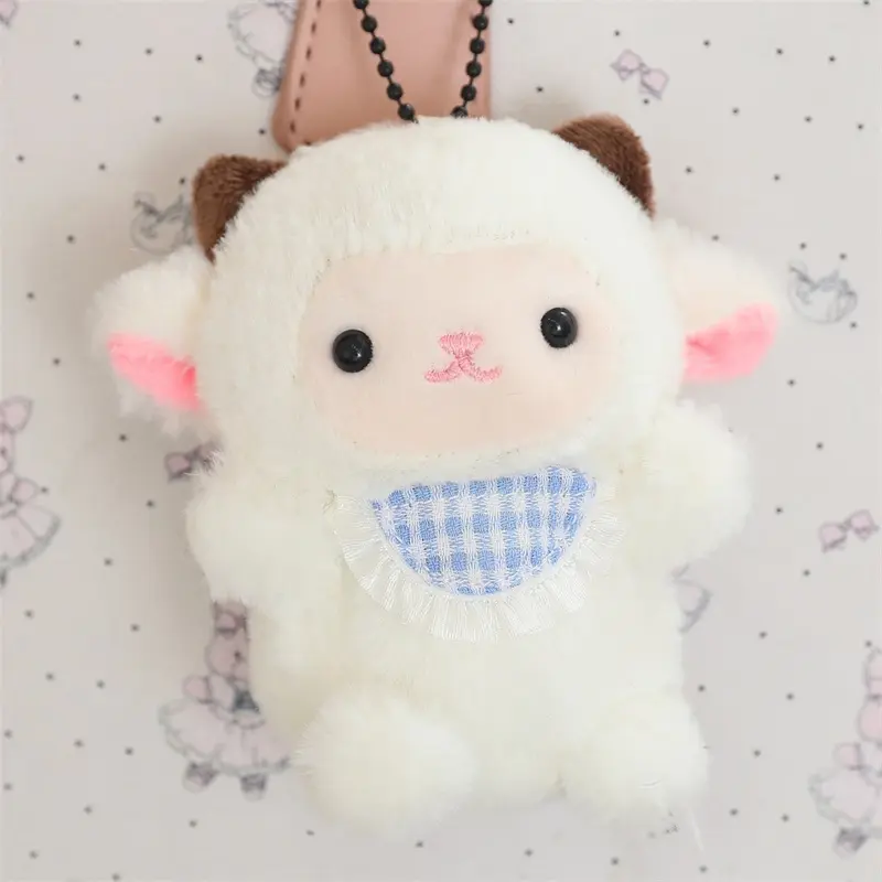 Cartoon Plush Animal Keychain Mini 8 Animal Little Bear Rabbit Penguin Chicken Stuffed Plush Pendant Toy Decorate Gift