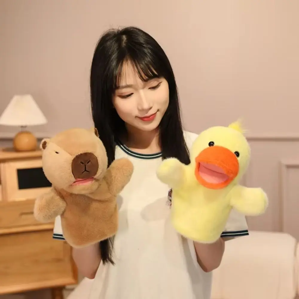 Frog Animal Hand Puppet Duck Storytelling Stuffed Plush Shark Toys Movable Mouth Soft Hand Finger Story Puppet Parent-child