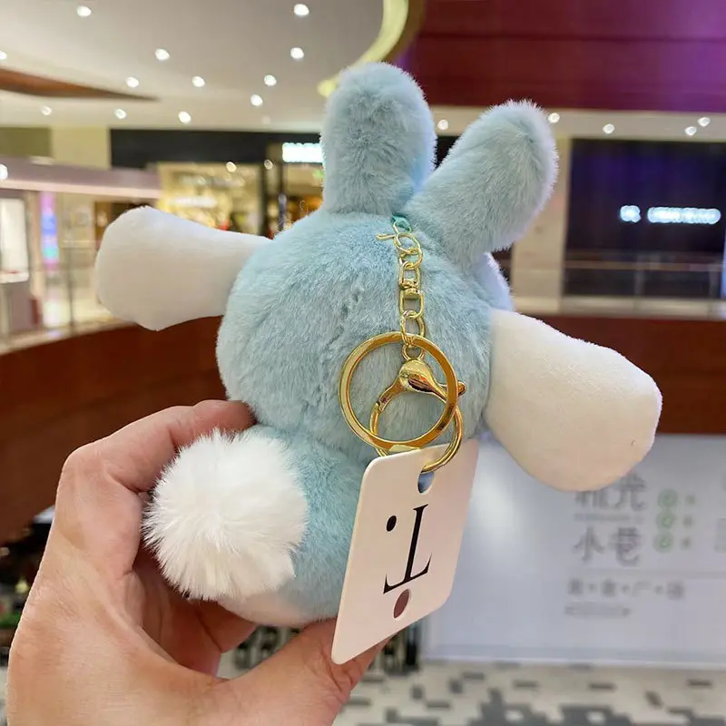 15CM Kuromi Plush Toys Keychain Kawaii Ranbbit Sanrio Llavero Accessories Stuffed Animals Baby Toys Sanrio Plush Set Outdoor Fun
