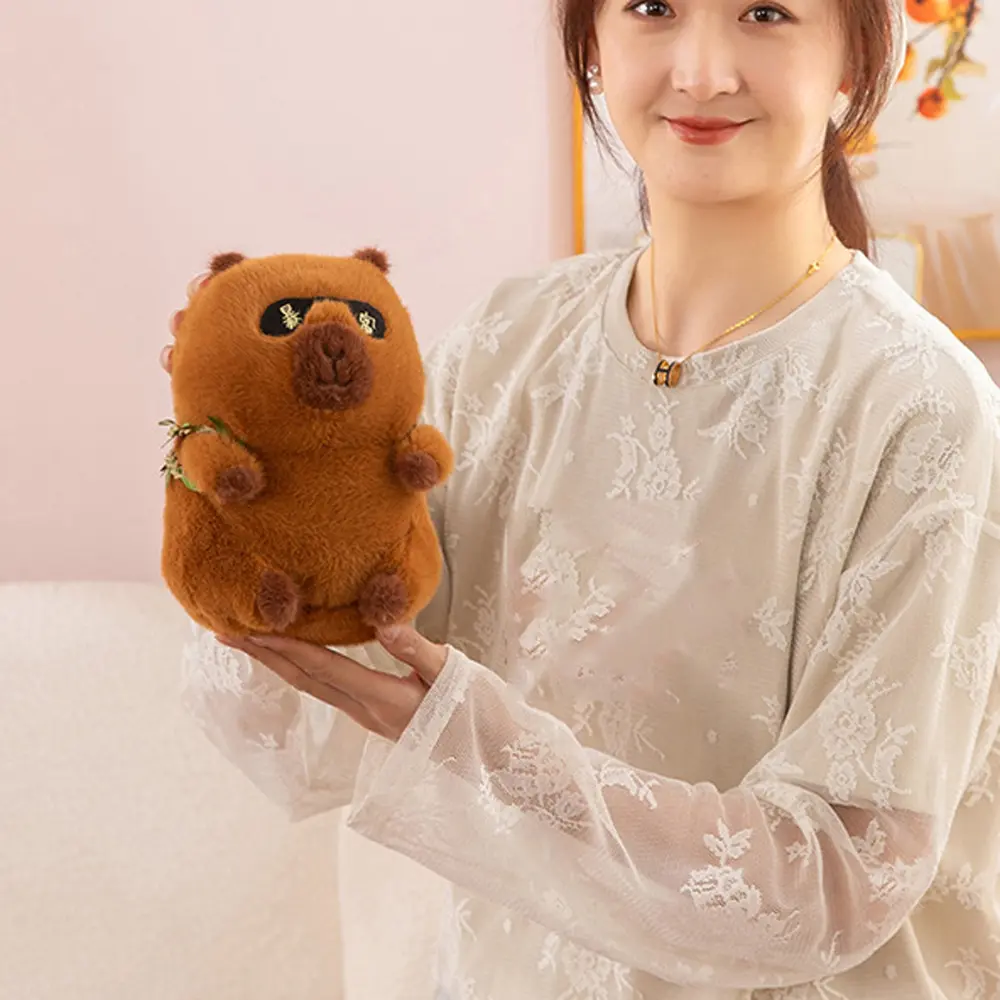 Funny To Be Rich Capybara Plush Toy Gourd Backpack Soft Capybara Cotton Doll Animal Brown Capybara Stuffed Doll Christmas Gift