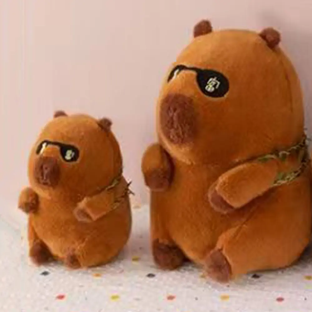 Funny To Be Rich Capybara Plush Toy Gourd Backpack Soft Capybara Cotton Doll Animal Brown Capybara Stuffed Doll Christmas Gift