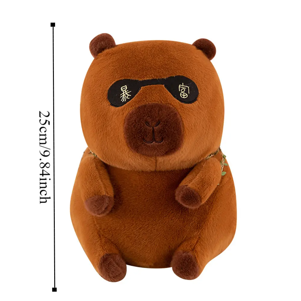 Funny To Be Rich Capybara Plush Toy Gourd Backpack Soft Capybara Cotton Doll Animal Brown Capybara Stuffed Doll Christmas Gift