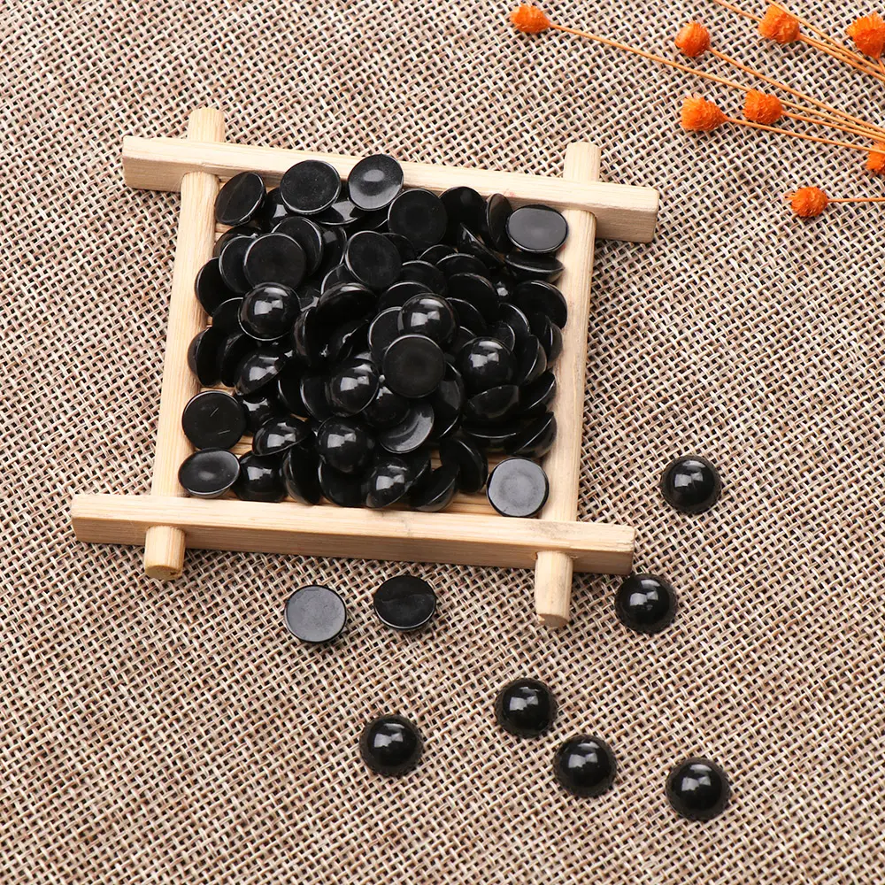 100Pcs 3-12mm Plastic Black Safety Eyes Bears Needle Felting for Animals Puppets Making DIY Crafts Plush Toy Dolls Accessories
